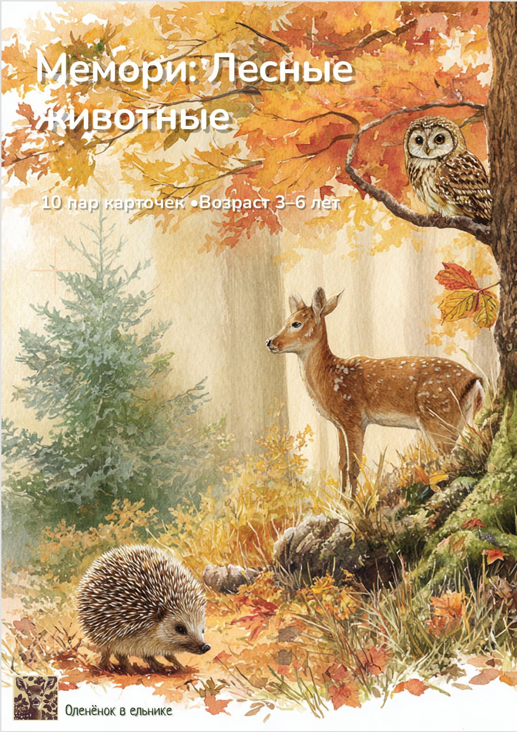 Мемори Лесные животные — Монтессори для детей 2–6 лет